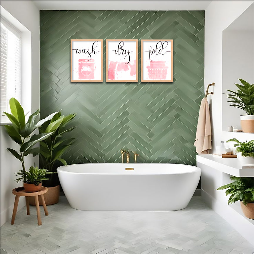 Laundry Trio Wall Frame Set