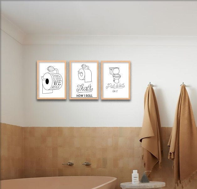 Bathroom Wall Art Set Frames