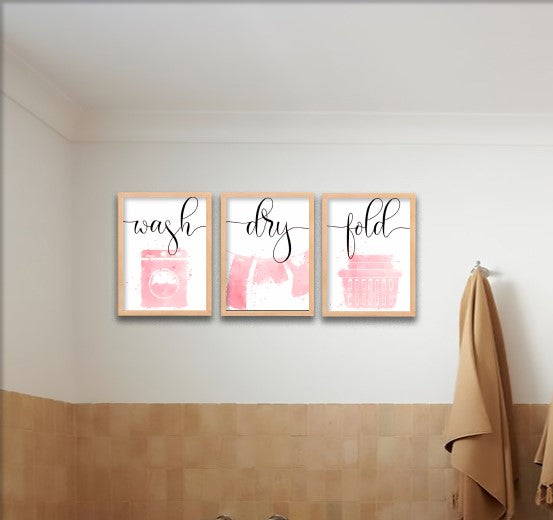 Laundry Trio Wall Frame Set