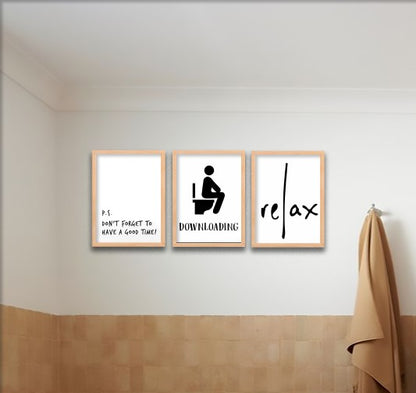 Bathroom Humor Trio Wall Frame Set