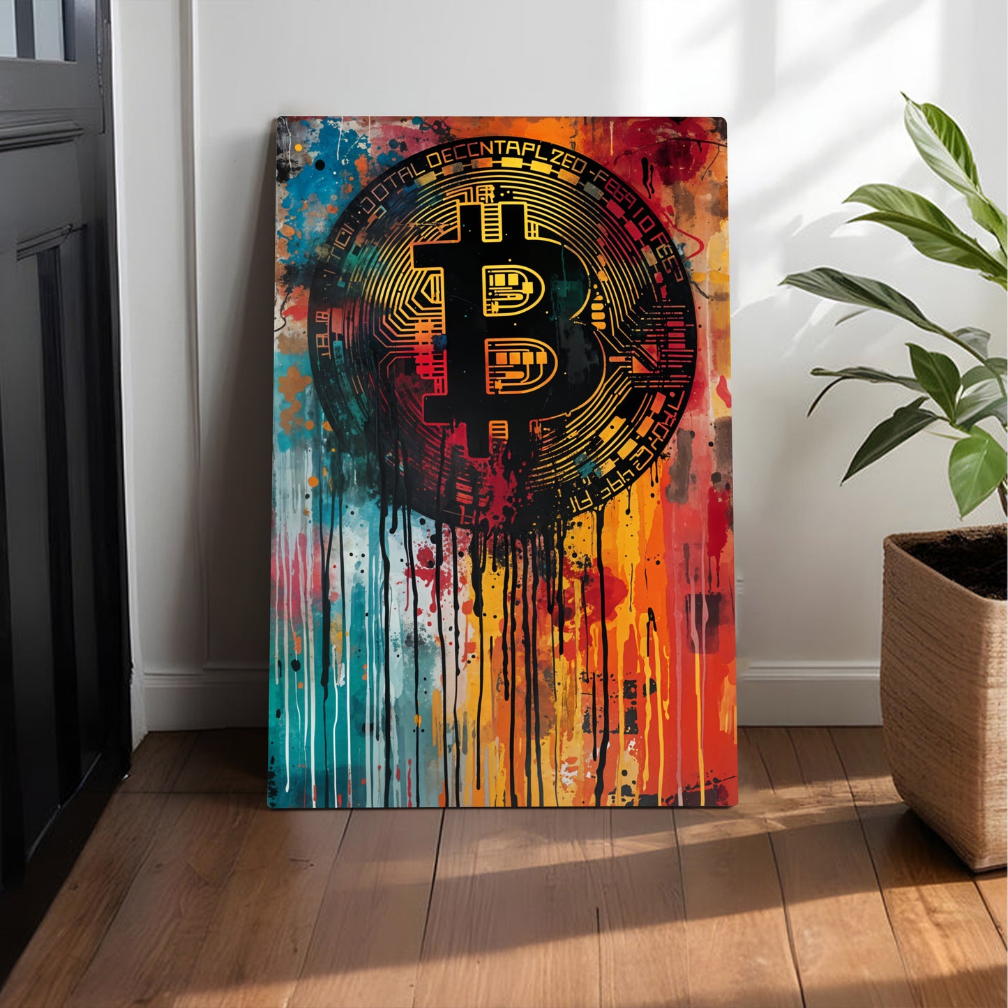 Bitcoin Splash Art Canvas