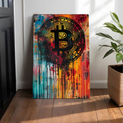 Bitcoin Splash Art Canvas
