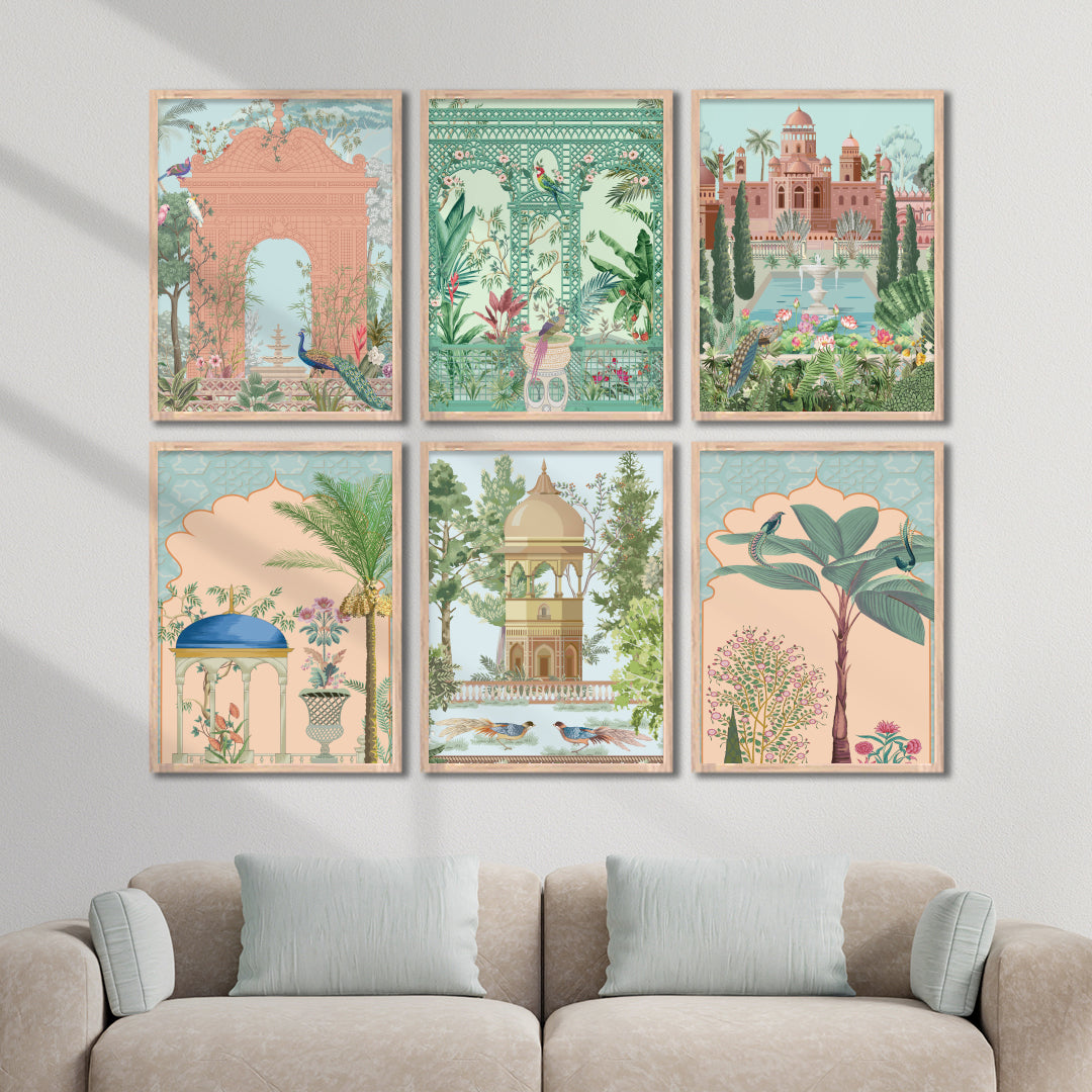 Mughal Palace Garden Wall Frame Set