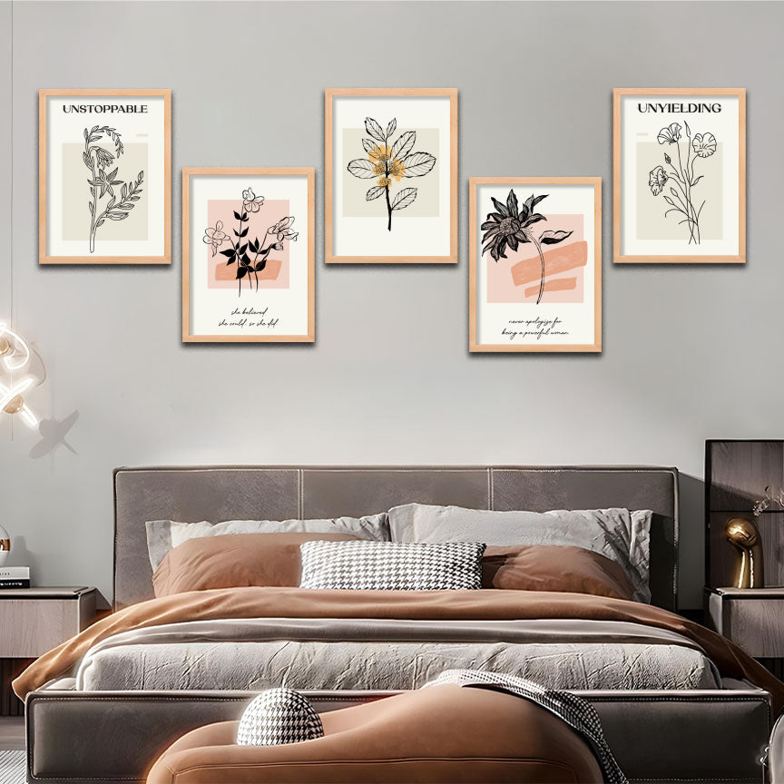 Floral Strength Wall Frame Set