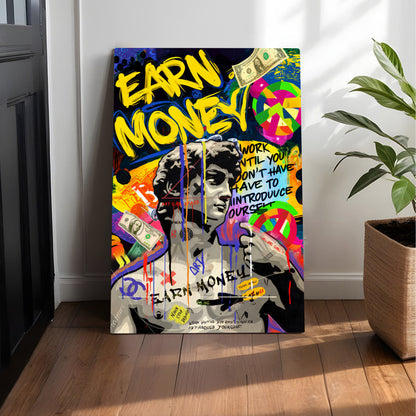 Earn Money Graffiti Canvas