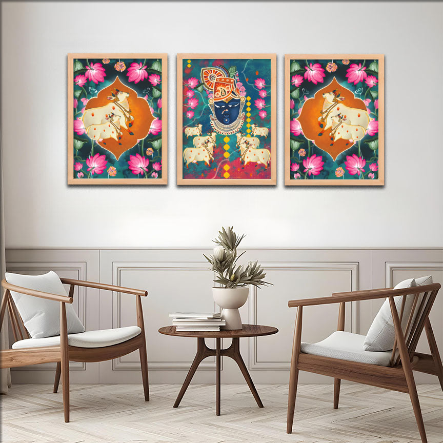 Divine Krishna Set Wall Frames