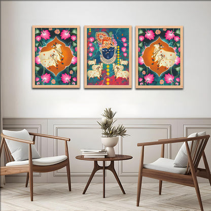 Divine Krishna Set Wall Frames