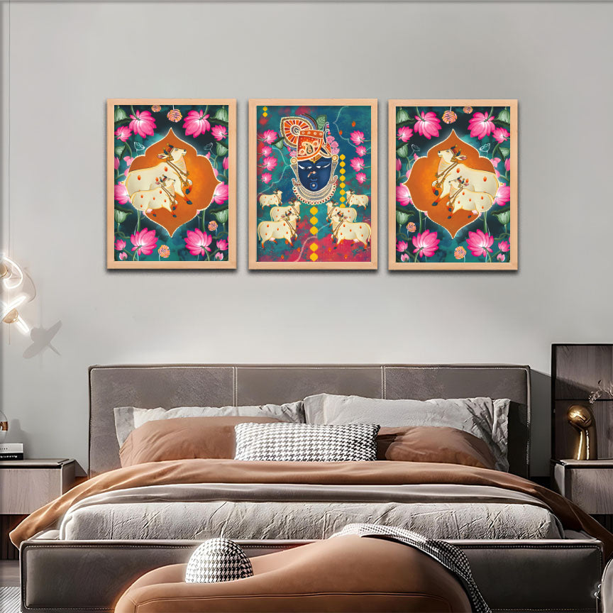 Divine Krishna Set Wall Frames