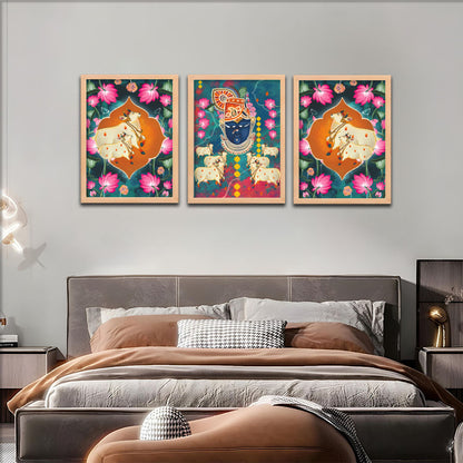 Divine Krishna Set Wall Frames