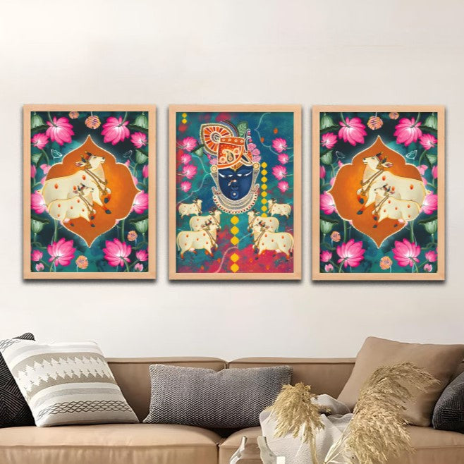 Divine Krishna Set Wall Frames