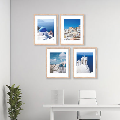 Mediterranean Coastline Blue Dome Wall Frame