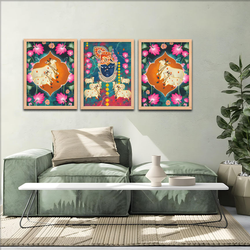 Divine Krishna Set Wall Frames