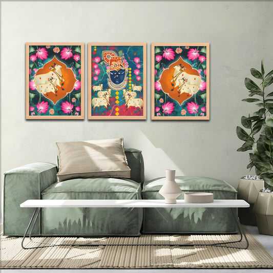 Divine Krishna Set Wall Frames