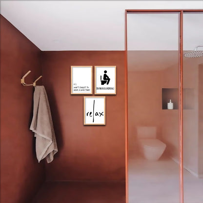 Bathroom Humor Trio Wall Frame Set
