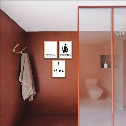 Bathroom Humor Trio Wall Frame Set