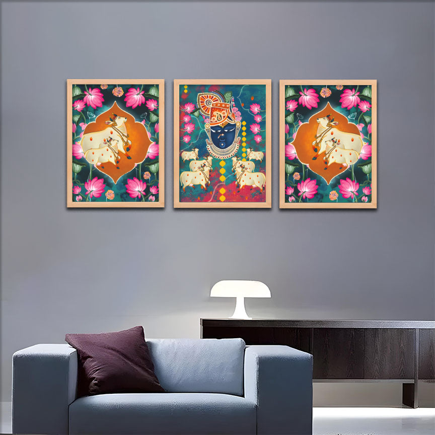 Divine Krishna Set Wall Frames