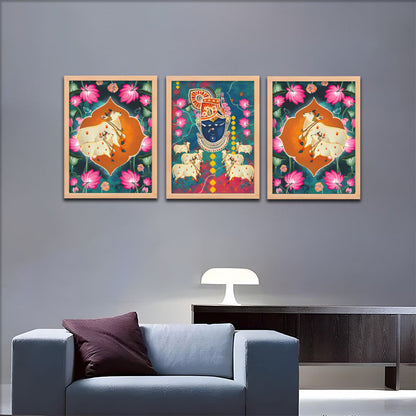 Divine Krishna Set Wall Frames