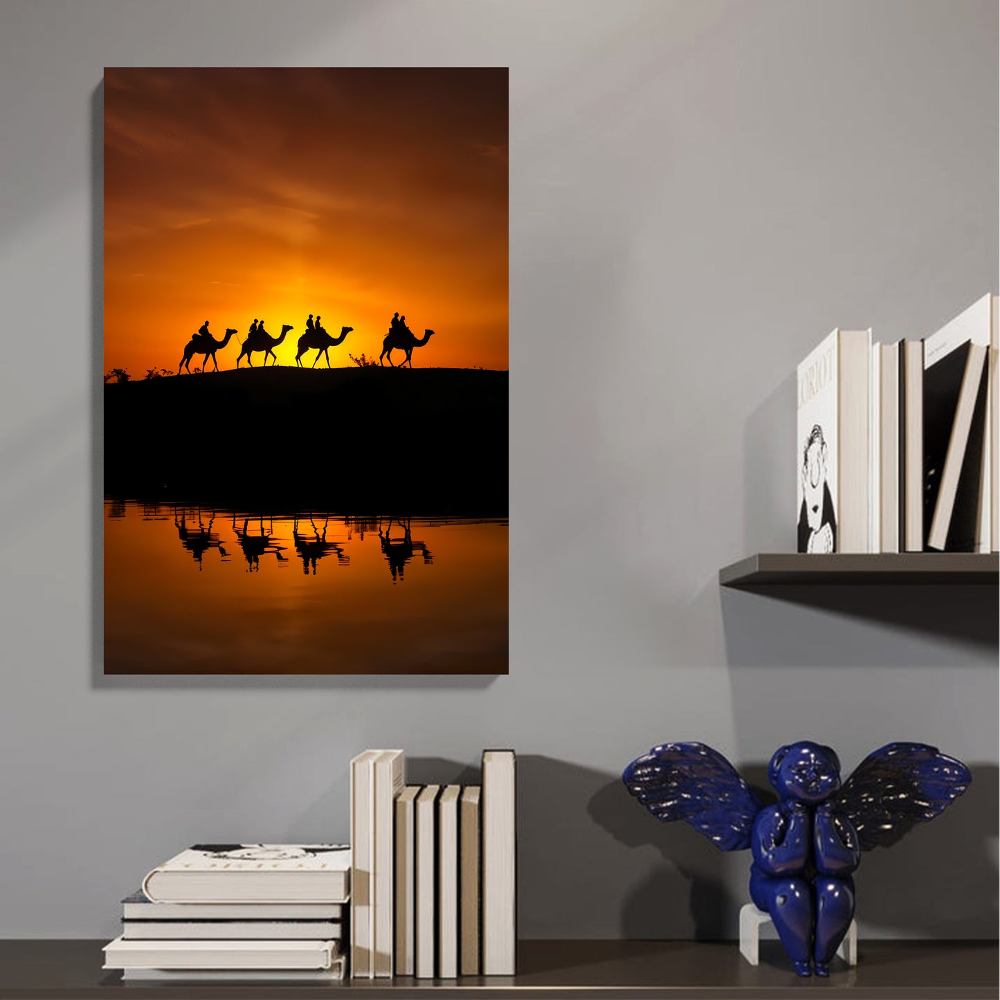 Desert Caravan at Sunset