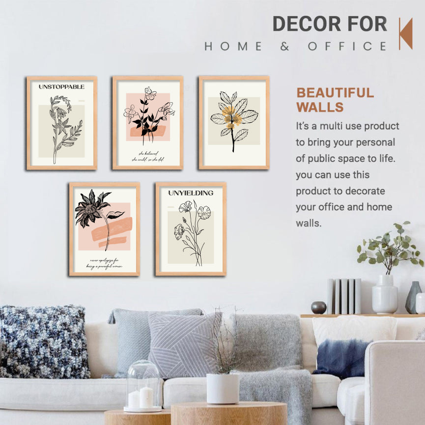 Floral Strength Wall Frame Set