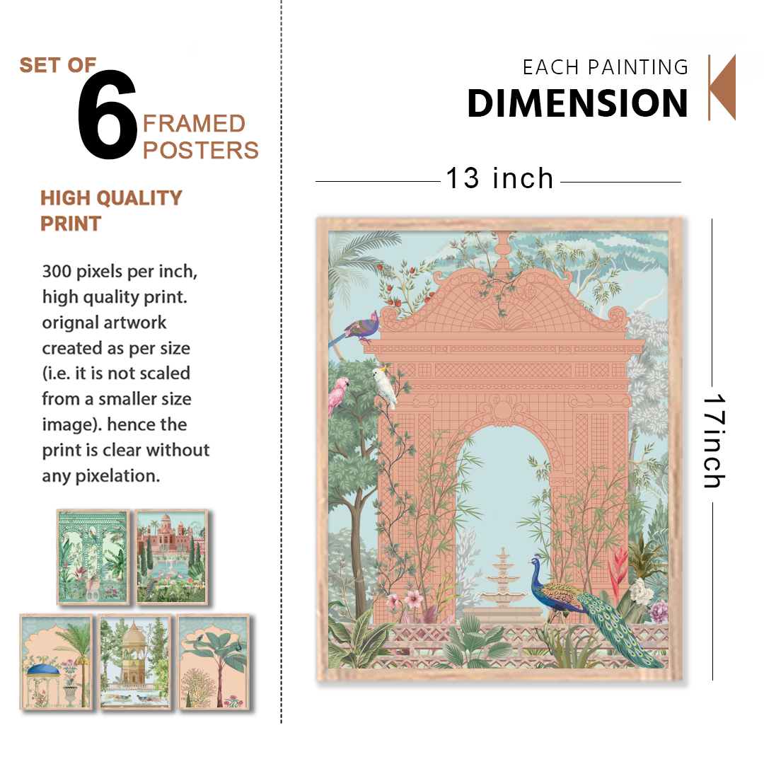 Mughal Palace Garden Wall Frame Set