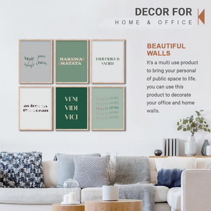 Green Serenity Quote Wall Frame Set