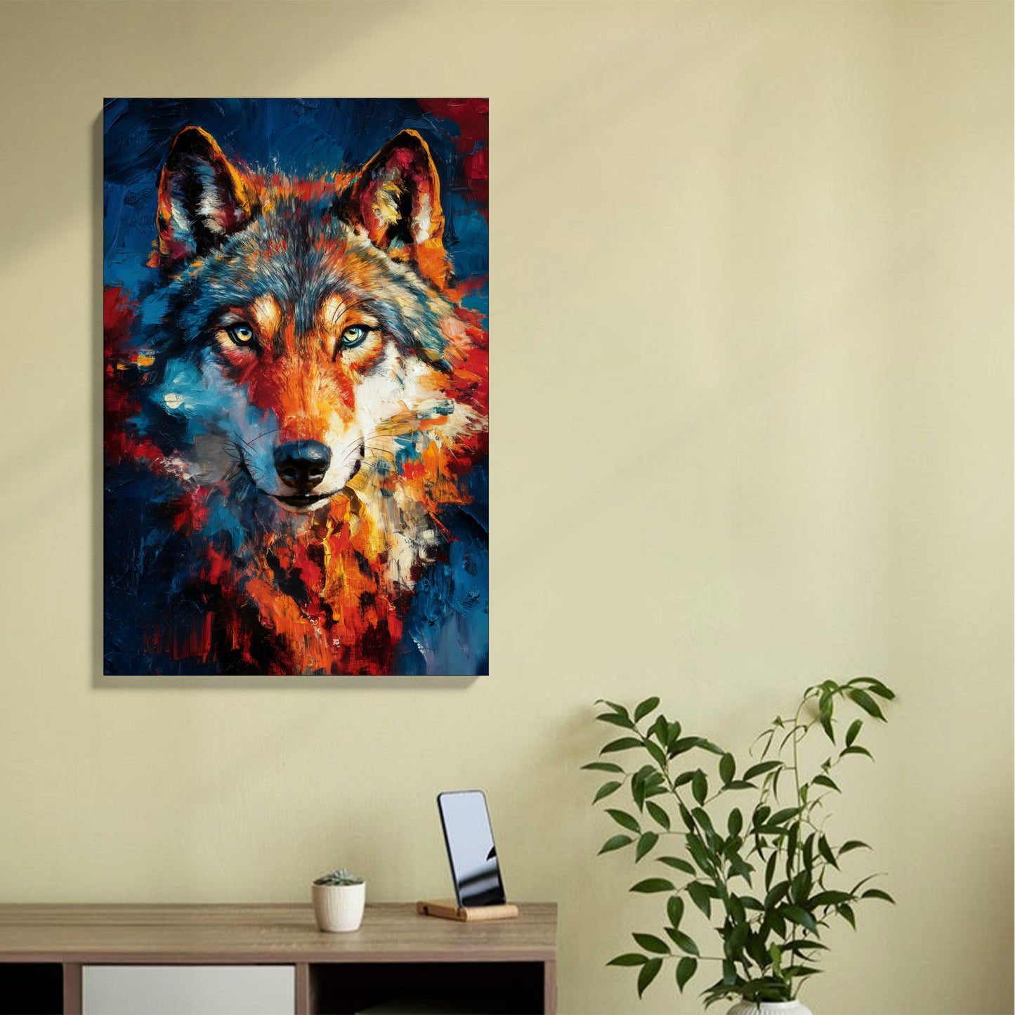 Fiery Wolf Canvas