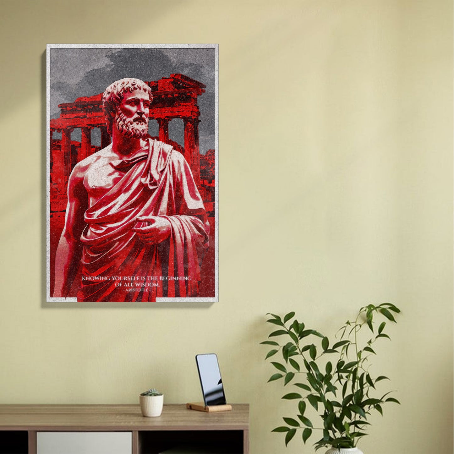 Red Greek Philosopher Canvas