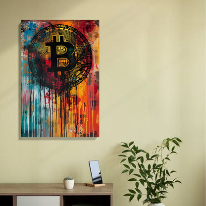 Bitcoin Splash Art Canvas