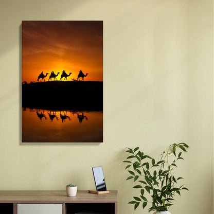 Desert Caravan at Sunset