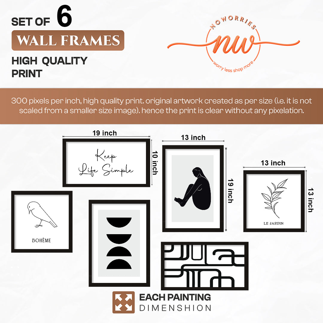 Scandi Line Art Collection Set of 6