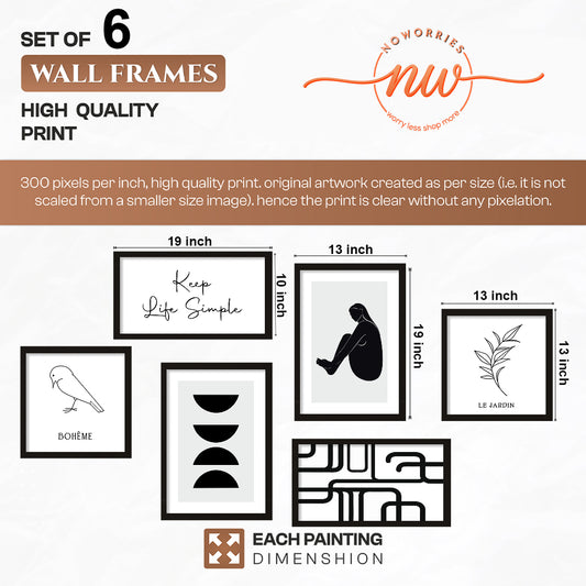 Scandi Line Art Collection Set of 6