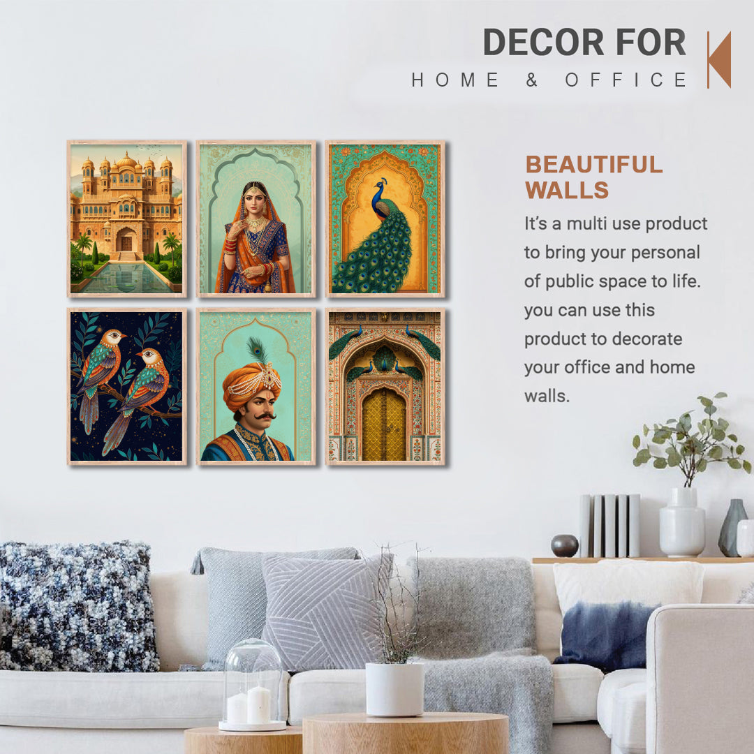 Royal Rajasthan Portrait Set Wall Frames