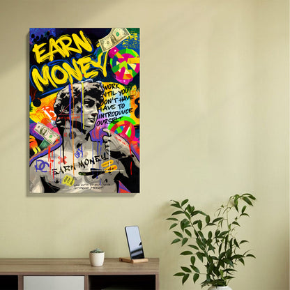 Earn Money Graffiti Canvas