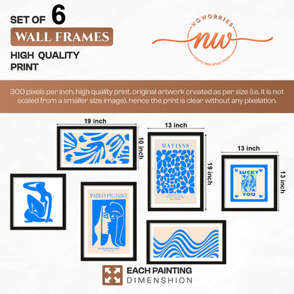 Blue Harmony Wall Art Set of 6