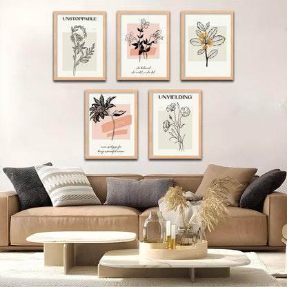 Floral Strength Wall Frame Set