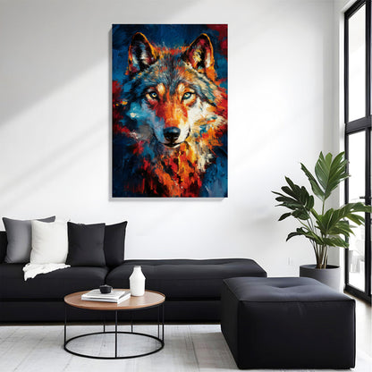 Fiery Wolf Canvas