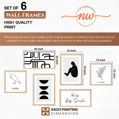 Scandi Line Art Collection Set of 6