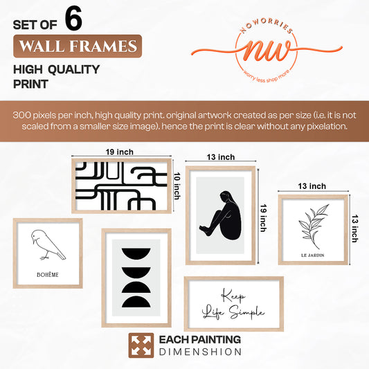 Scandi Line Art Collection Set of 6