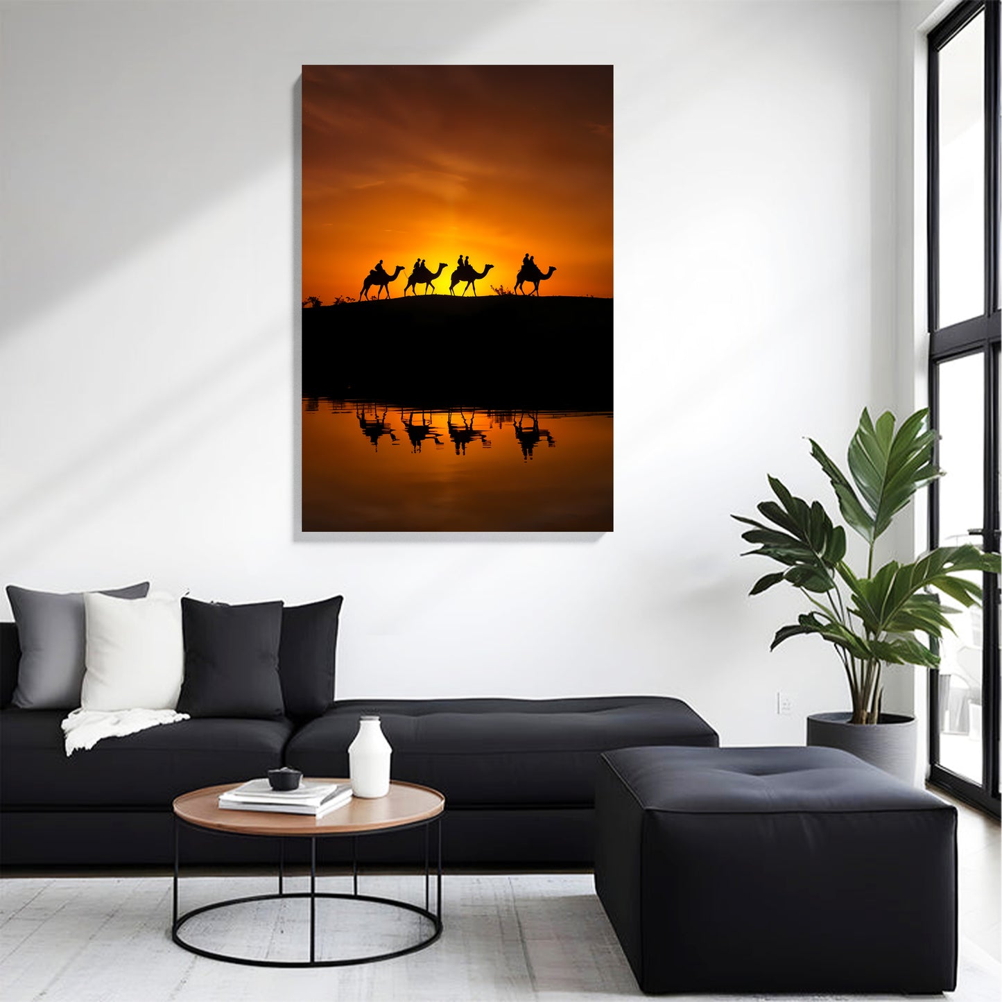 Desert Caravan at Sunset