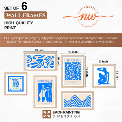 Blue Harmony Wall Art Set of 6
