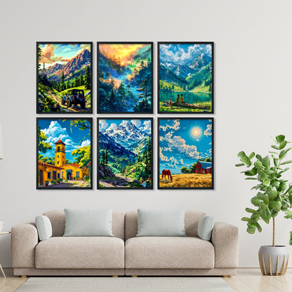 Majestic Mountain Landscape Wall Frame Set