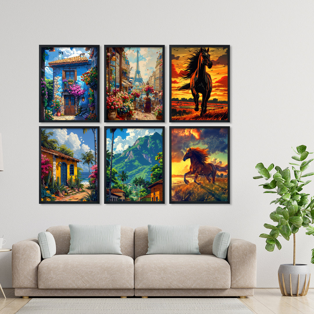 Adventure Streets & Stallion Art Frame Set