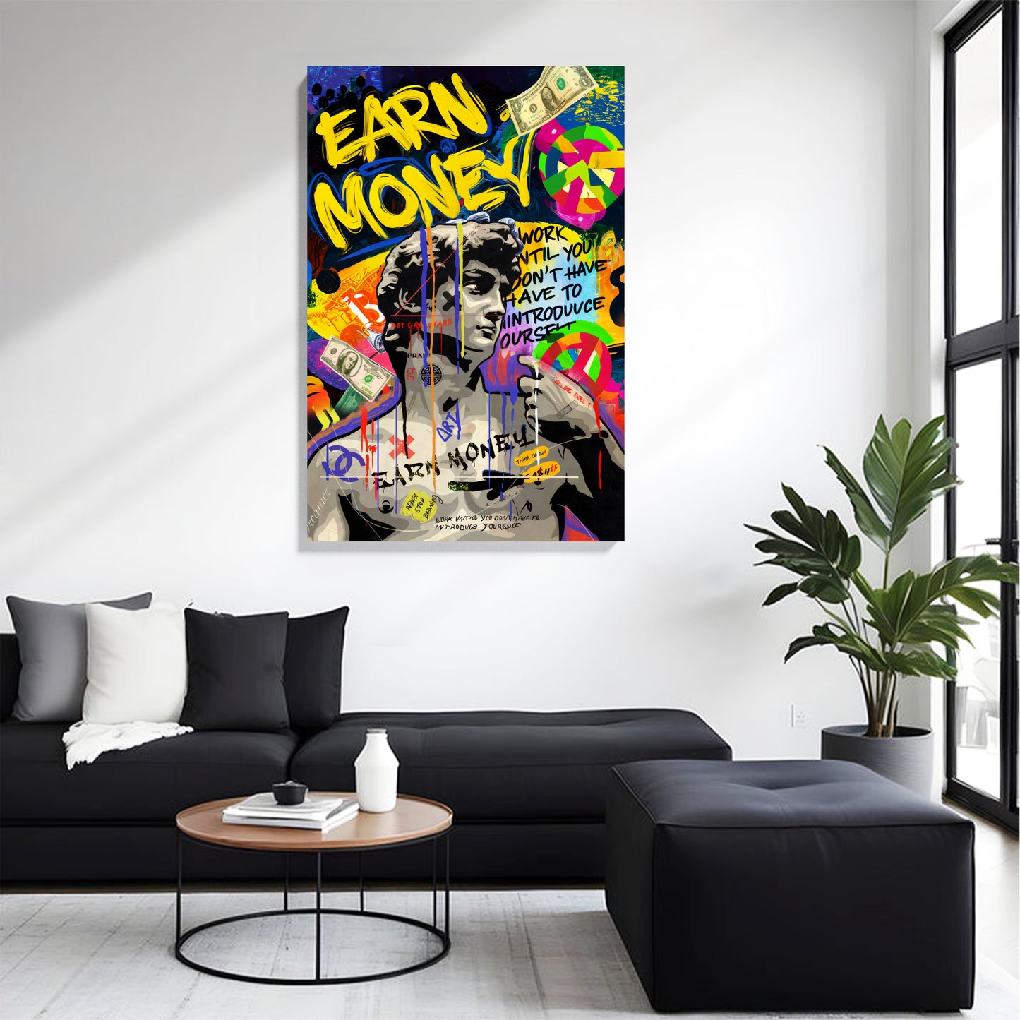 Earn Money Graffiti Canvas