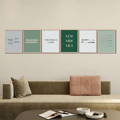 Green Serenity Quote Wall Frame Set