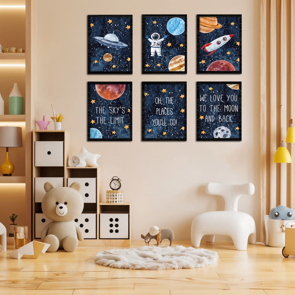 Space Adventure Kids Wall Art Set