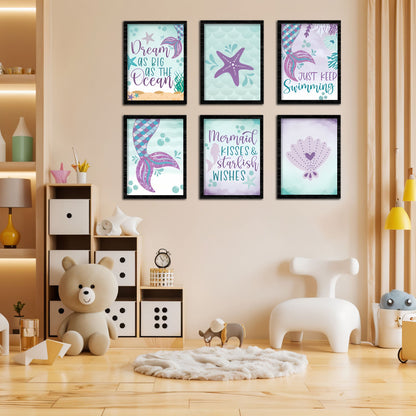 Mermaid & Ocean Kids Wall Art Set