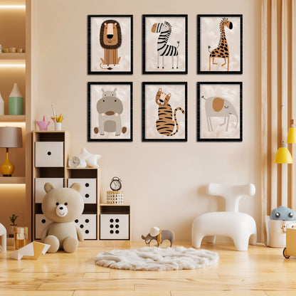 Safari Kids Animal Wall Art Set
