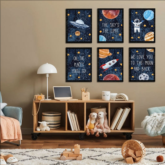 Space Adventure Kids Wall Art Set