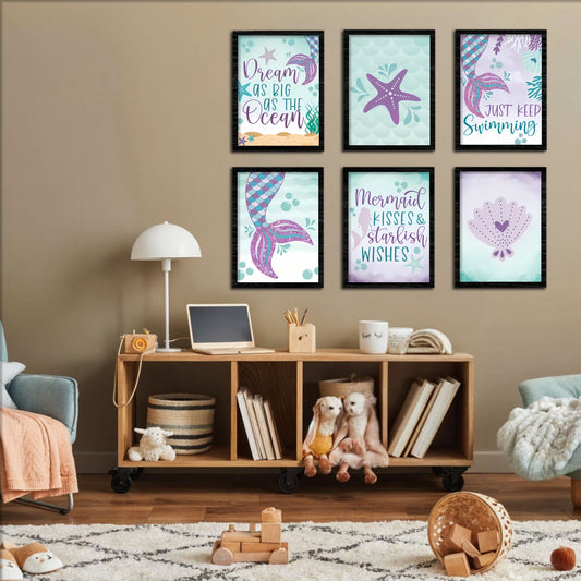 Mermaid & Ocean Kids Wall Art Set