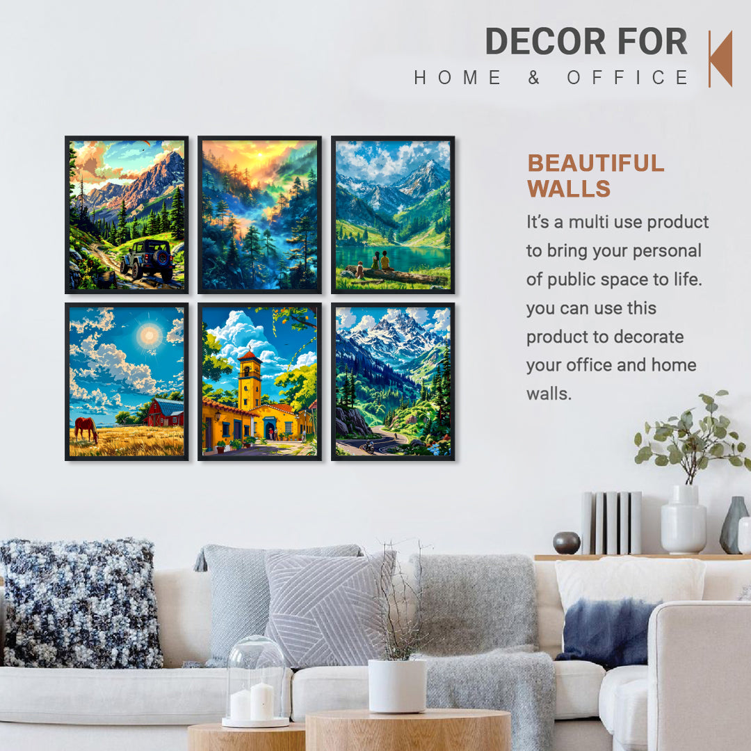Majestic Mountain Landscape Wall Frame Set